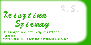 krisztina szirmay business card